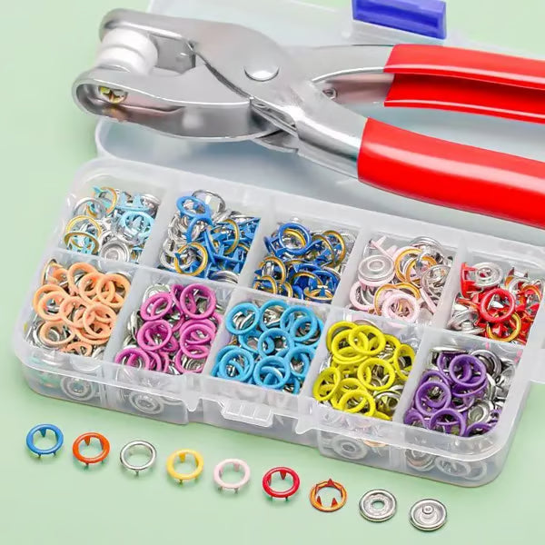 ✨100 pcs Invisible Colored Metal Buckle & Manual Pressure Pliers Kit