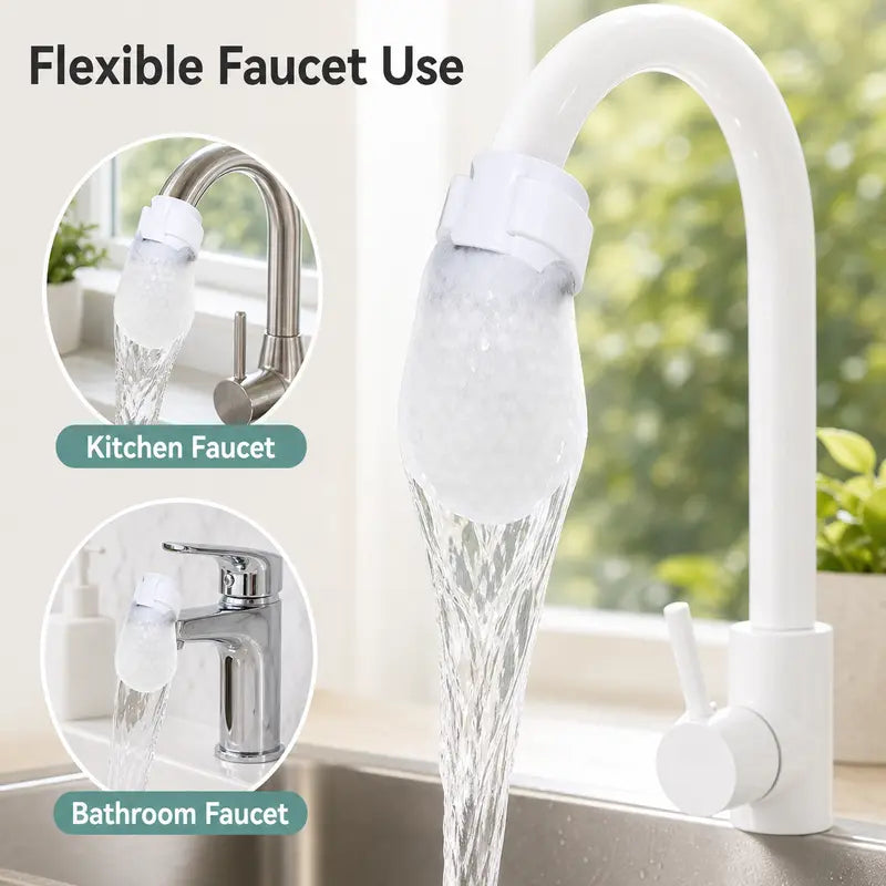 50 Cotton Filter Bags Disposable Cotton Faucet Filter Bags, Splash-Reducing Tap Water Sediment Filter Sock with Elastic Cuff for Kitchen & Bathroom Faucets
