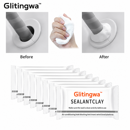Glitingwa 10PCS Eco-Friendly Sticky Sealant Clay, Quick Curing & Strong Adhesion, Waterproof Oil-Resistant Pest Control Sealant for Air Conditioner Holes Wall Cracks Pipes