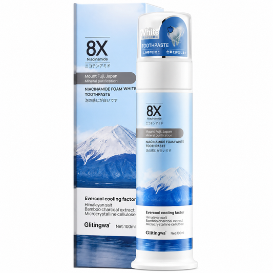 【Professional Grade】Niacinamide Foaming Whitening Toothpaste 8X - Fresh Breath Stain Removal Gentle Teeth Cleaning 100ml-A