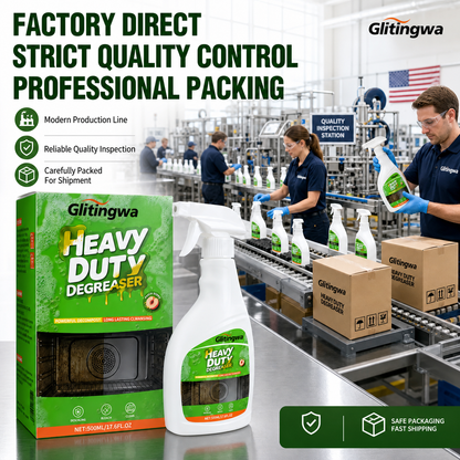 Glitingwa Heavy Duty Kitchen Degreaser Spray | Cuts Grease on Stoves, Range Hoods & Grills