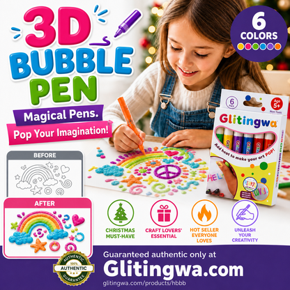 🎁🔮Magic Pen – Draw 3D with one stroke!🎄 DIY Bubble Popcorn Drawing Pens