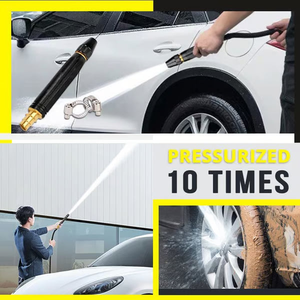 Home high-pressure car wash water gun with booster nozzle and hose, a must-have for watering plants and vegetables, and car washing.