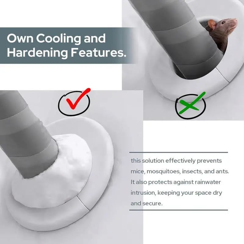 Glitingwa 10PCS Eco-Friendly Sticky Sealant Clay, Quick Curing & Strong Adhesion, Waterproof Oil-Resistant Pest Control Sealant for Air Conditioner Holes Wall Cracks Pipes