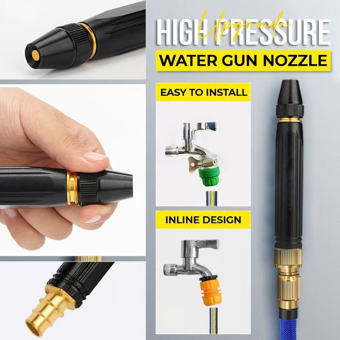 Home high-pressure car wash water gun with booster nozzle and hose, a must-have for watering plants and vegetables, and car washing.