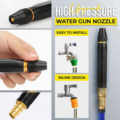 Home high-pressure car wash water gun with booster nozzle and hose, a must-have for watering plants and vegetables, and car washing.