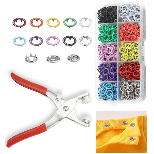 ✨100 pcs Invisible Colored Metal Buckle & Manual Pressure Pliers Kit