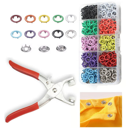 ✨100 pcs Invisible Colored Metal Buckle & Manual Pressure Pliers Kit