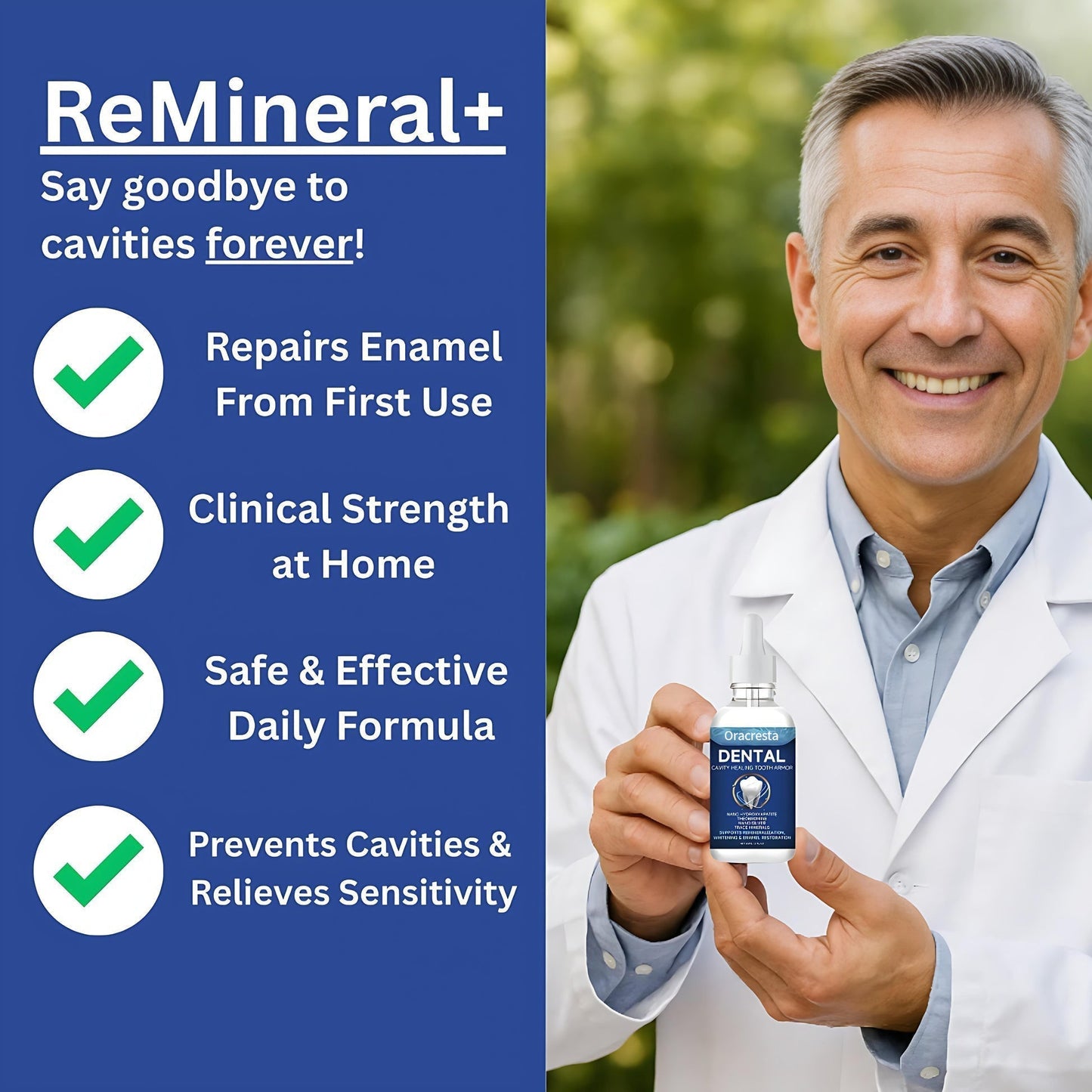 Oracresta Fluoride-Free Hydroxyapatite Tooth Armor Drops & Enamel Repair, Whitening