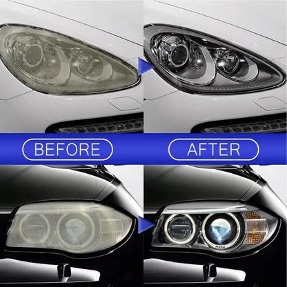 Automotive Headlamp Restoration Fluid, oxidized and yellowed automotive headlamps, blurring enhanced crystalline coating refurbisher