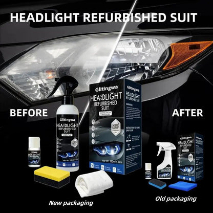 Automotive Headlamp Restoration Fluid, oxidized and yellowed automotive headlamps, blurring enhanced crystalline coating refurbisher
