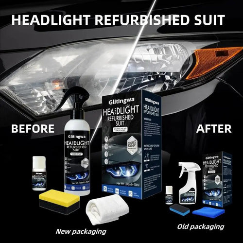 Automotive Headlamp Restoration Fluid, oxidized and yellowed automotive headlamps, blurring enhanced crystalline coating refurbisher