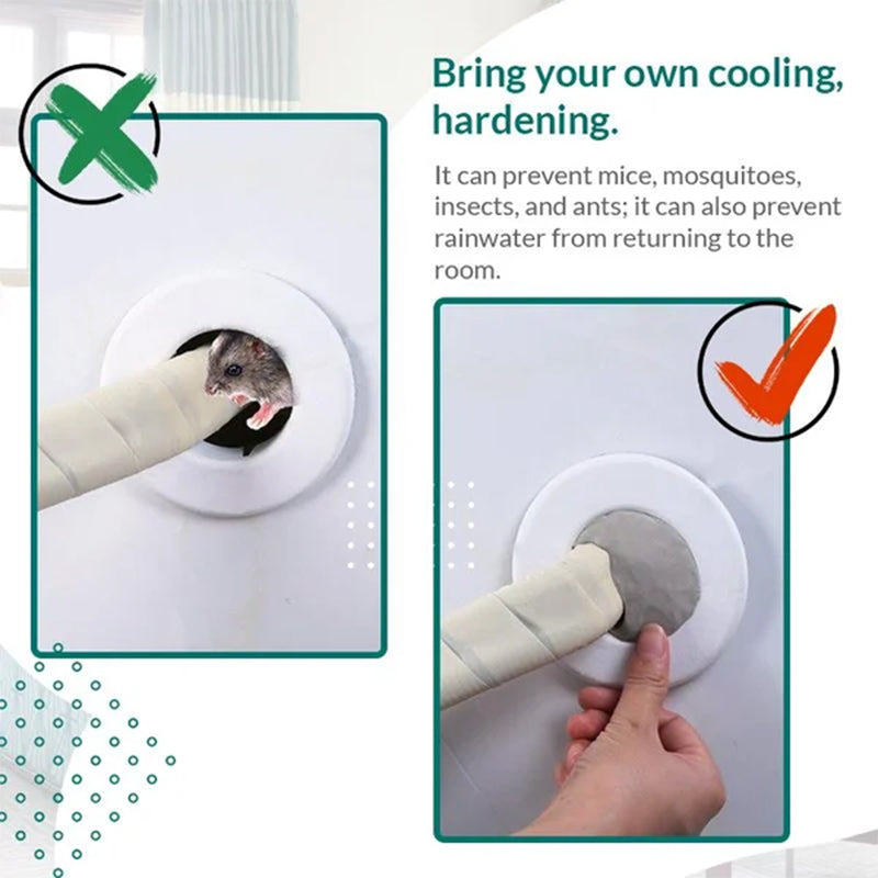 Glitingwa 10PCS Eco-Friendly Sticky Sealant Clay, Quick Curing & Strong Adhesion, Waterproof Oil-Resistant Pest Control Sealant for Air Conditioner Holes Wall Cracks Pipes