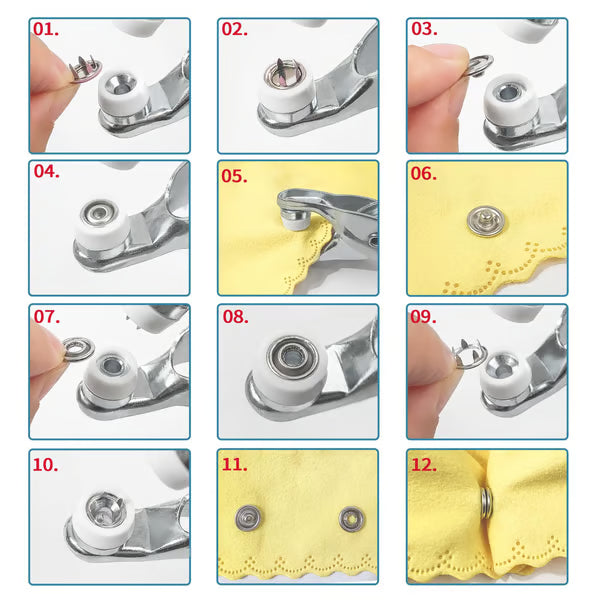 ✨100 pcs Invisible Colored Metal Buckle & Manual Pressure Pliers Kit