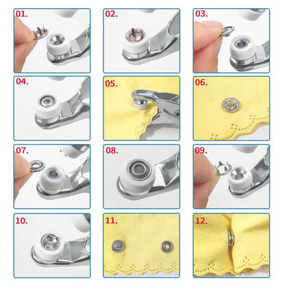 ✨100 pcs Invisible Colored Metal Buckle & Manual Pressure Pliers Kit