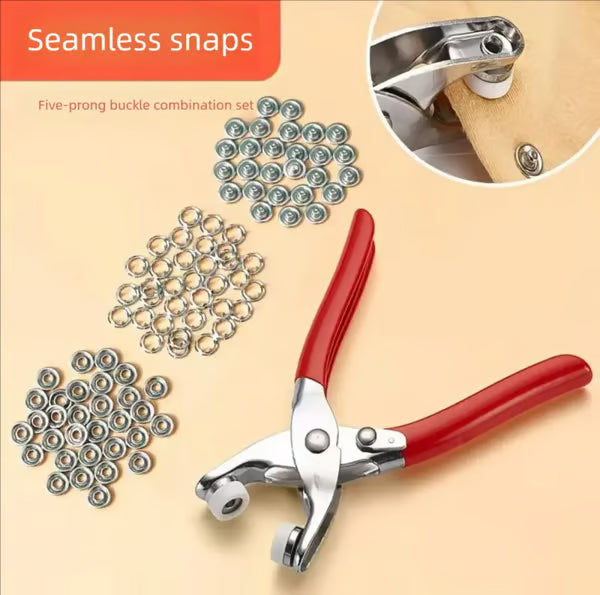 ✨100 pcs Invisible Colored Metal Buckle & Manual Pressure Pliers Kit