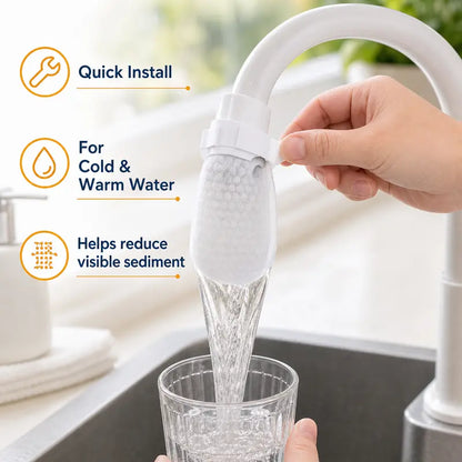 50 Cotton Filter Bags Disposable Cotton Faucet Filter Bags, Splash-Reducing Tap Water Sediment Filter Sock with Elastic Cuff for Kitchen & Bathroom Faucets